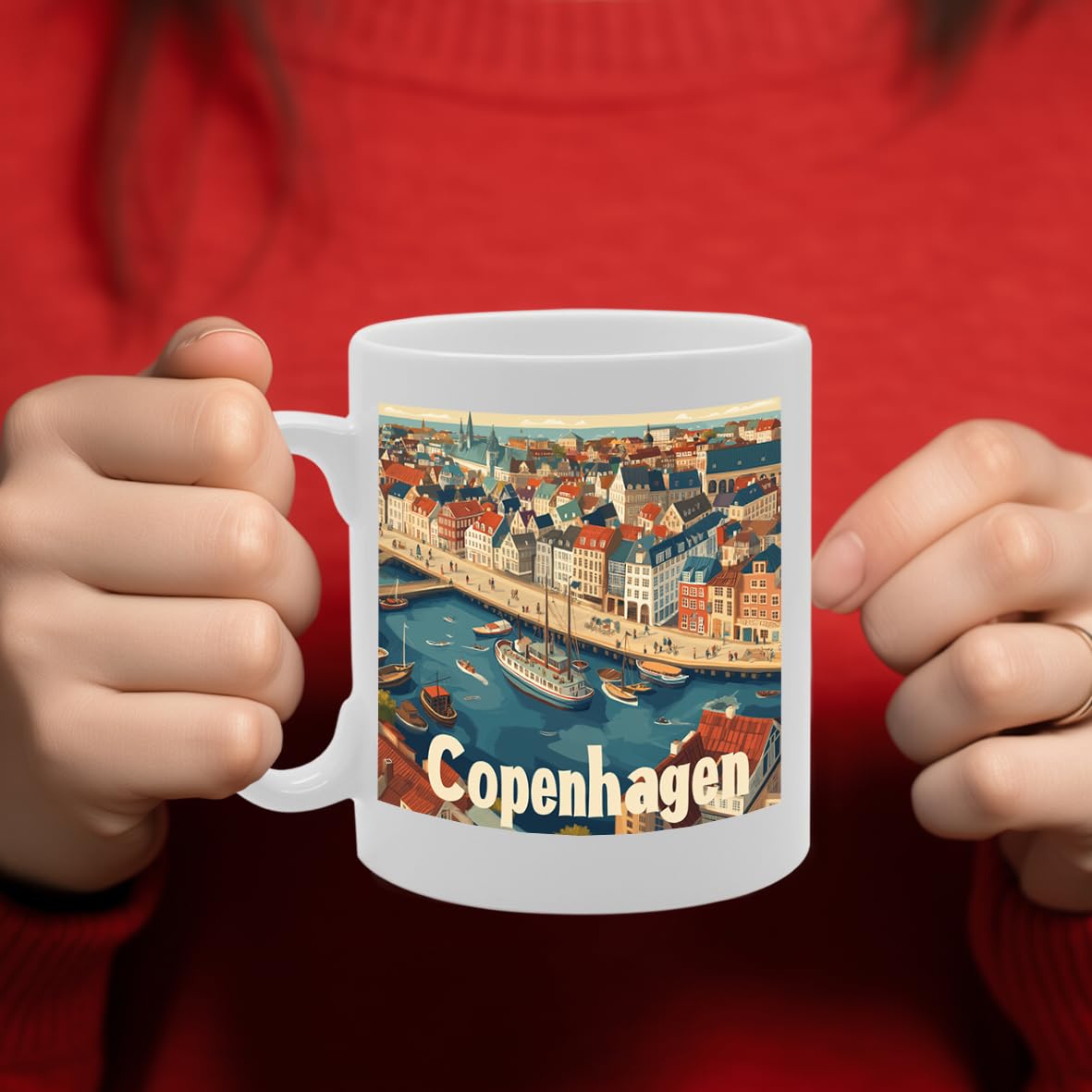 11Oz Dishwasher-Safe Ceramic  Featuring Popular Cities & Capitals From Europe And Around The World (Copenhagen) - Funny Printed Coffee Mug - Great Gift Idea