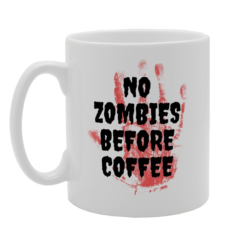 No Zombies Before Coffee   Printed Tea Coffee Ceramic  Mg3130 - Funny Printed Coffee Mug - Great Gift Idea