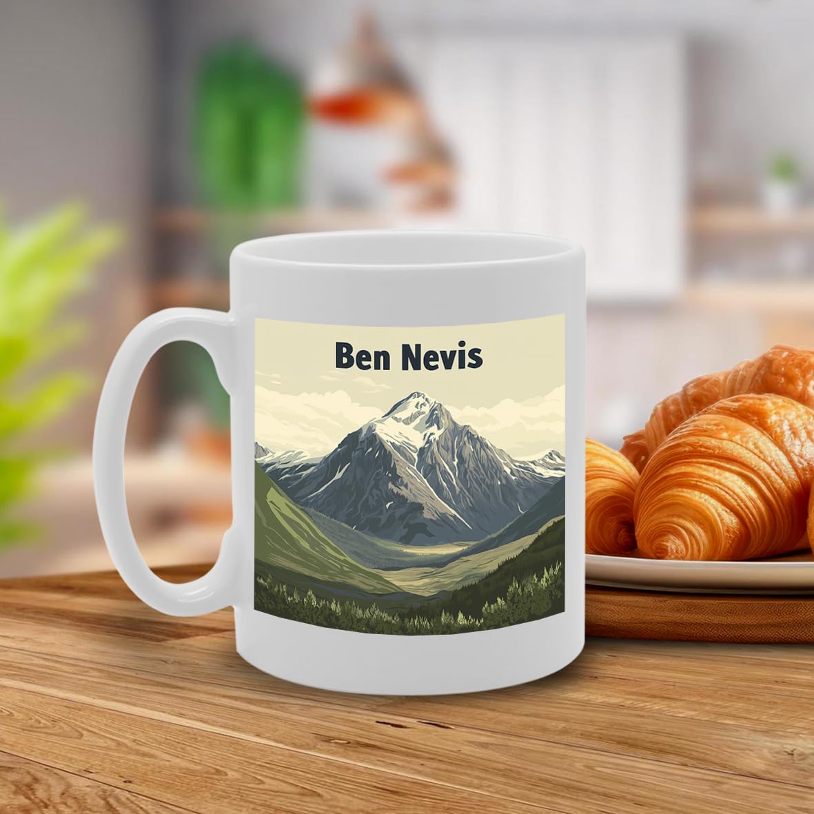 Printed Coffee Ceramic  Featuring Cities And Landmarks In United Kingdom (Ben Nevis) - Funny Printed Coffee Mug - Great Gift Idea