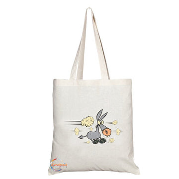 TB018 ASS IN HURRY Novelty Present Gift Printed Eco-Friendly Stylish Long Handled Tote Shoulder Bag
