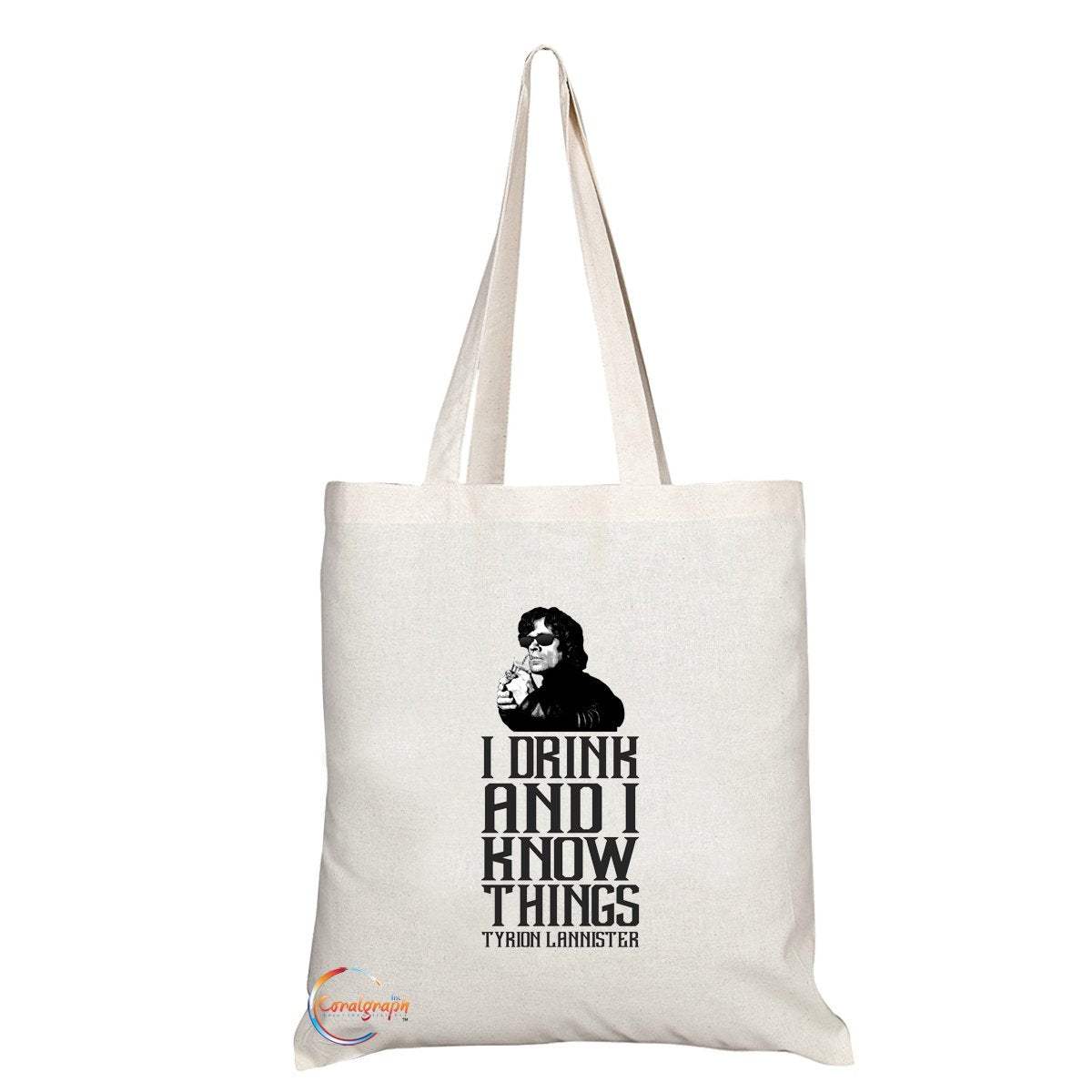 TB188 I DRINK AND I KNOW THINGS Novelty Present Gift Printed Eco-Friendly Stylish Long Handled Tote Shoulder Bag