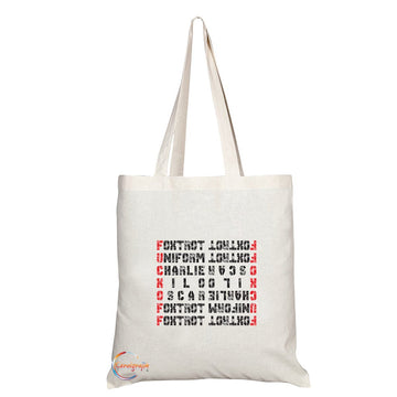 TB131 F**K OFF Funny Full Form FOXTROT Novelty Present Gift Printed Eco-Friendly Stylish Long Handled Tote Shoulder Bag