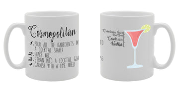 Cosmopolitan Recipe Drink Cocktail Bar   Printed Ceramic Tea Coffee  Mg020 - Funny Printed Coffee Mug - Great Gift Idea