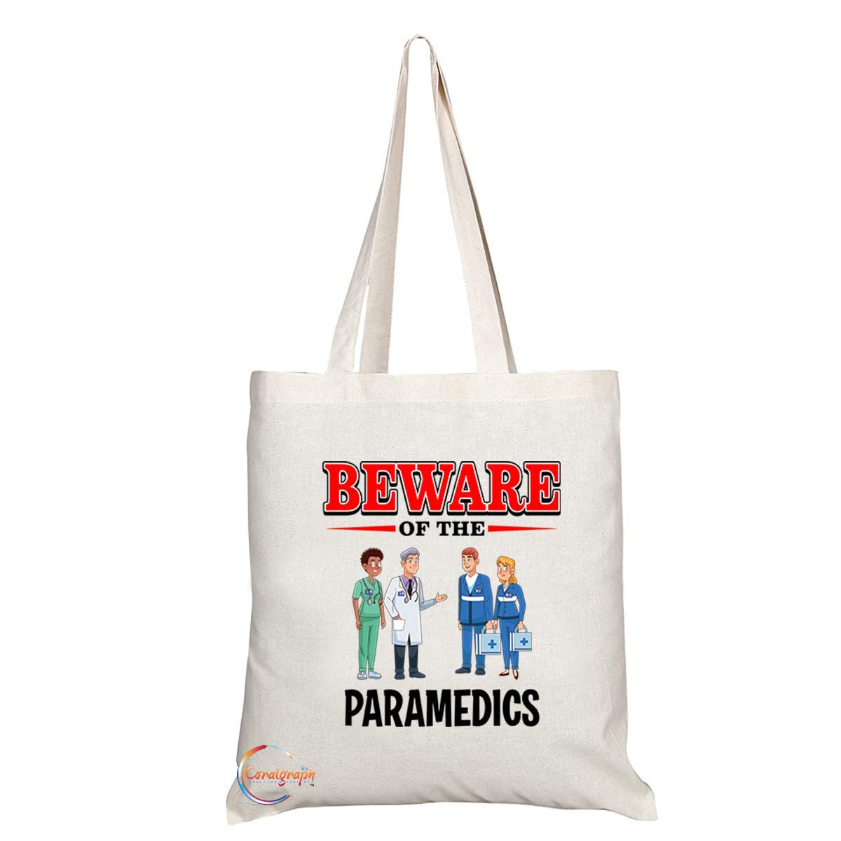 TB894 Beware of the Paramedics Novelty Present Gift Printed Eco-Friendly Stylish Long Handled Tote Shoulder Bag