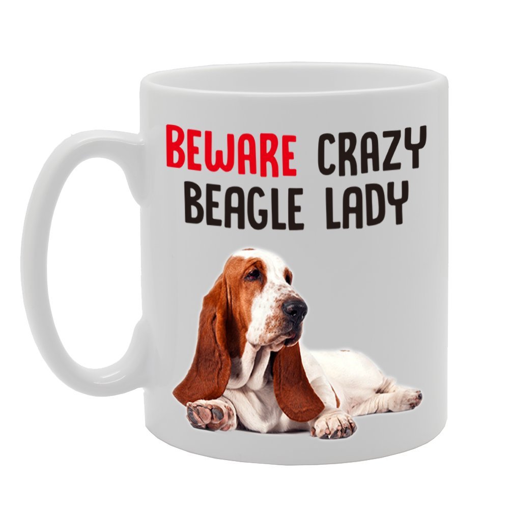 Beware Crazy Beagle Lady   Printed Tea Coffee Cermic  Mg4295 - Funny Printed Coffee Mug - Great Gift Idea