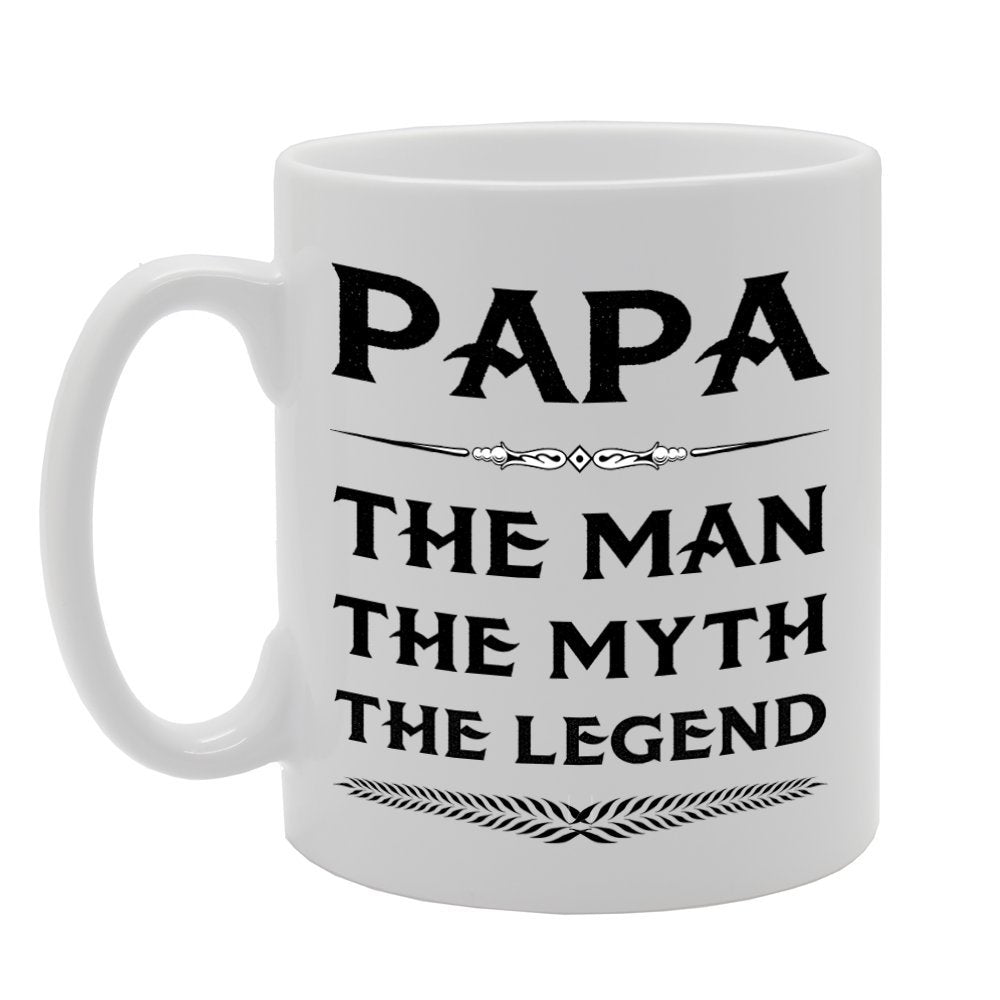 Papa The Man They Myth The Legend   Printed Tea Coffee Ceramic  Mg780 - Funny Printed Coffee Mug - Great Gift Idea