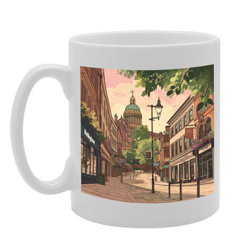 Printed Coffee Ceramic  Featuring Cities And Landmarks In United Kingdom (Nottingham) - Funny Printed Coffee Mug - Great Gift Idea