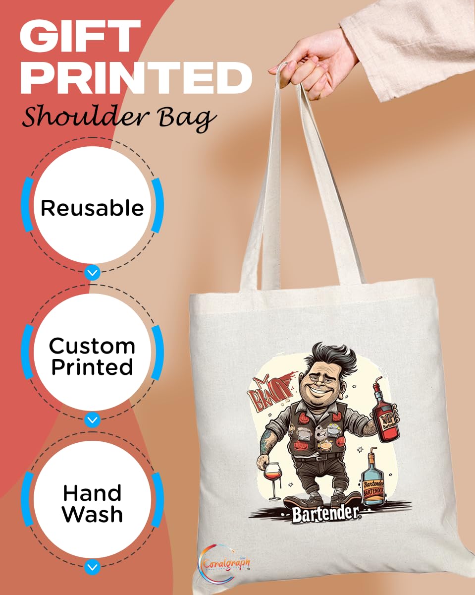 TB1999 Mr Bartender Tote Bag - Ideal for Bartenders, Mixologists, and Bar Staff - Tote Bag with Stylish Design