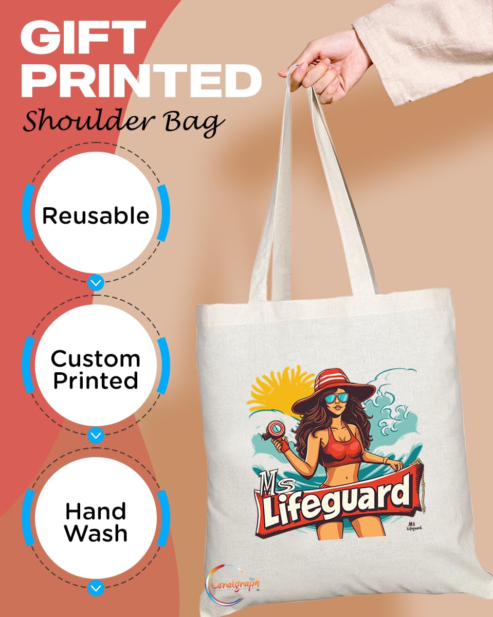 TB1984 Ms Lifeguard Tote Bag - Ideal for Lifeguards, Beach Lovers, and Water Safety Professionals - Tote Bag with Bold Design
