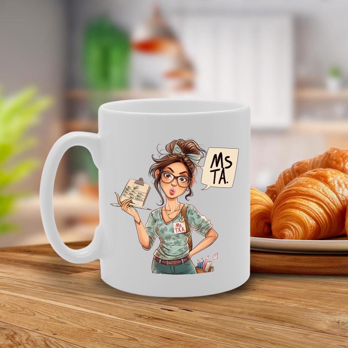Ms Ta  - Designed For Female Teaching Assistants, Educators, School Support Staff, Durable Ceramic, Dishwasher Safe Mg6017 - Funny Printed Coffee Mug - Great Gift Idea