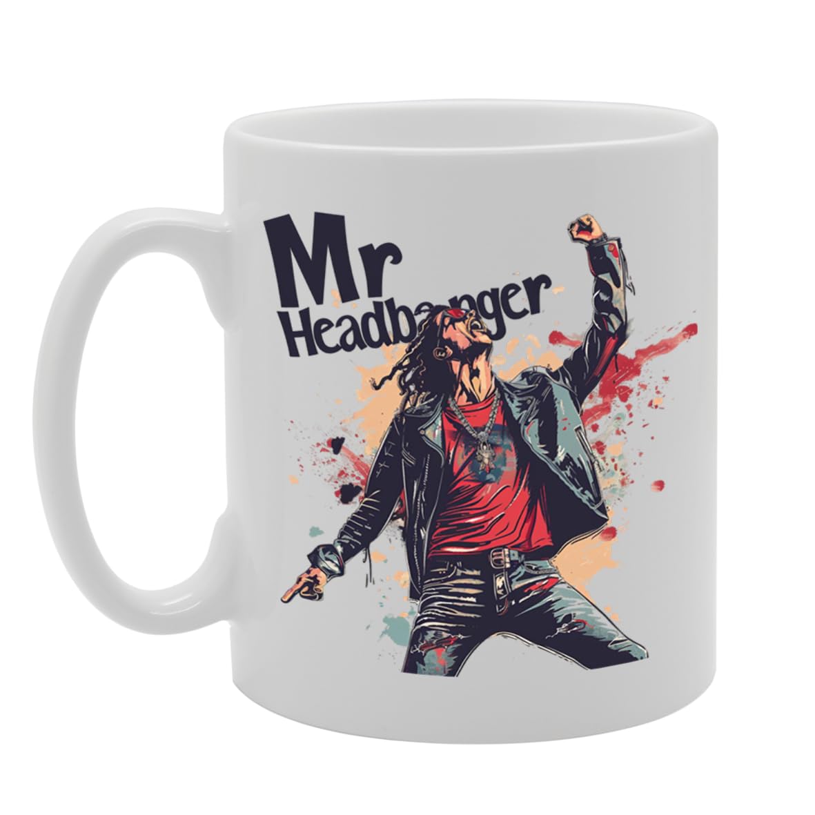 Mr Headbanger  - Ideal For Rock Music Fans And Metalheads, 11Oz Ceramic Coffee  For Music Enthusiasts And Concert Lovers Mg5924 - Funny Printed Coffee Mug - Great Gift Idea
