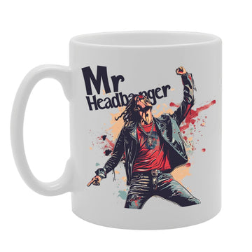 Mr Headbanger  - Ideal For Rock Music Fans And Metalheads, 11Oz Ceramic Coffee  For Music Enthusiasts And Concert Lovers Mg5924 - Funny Printed Coffee Mug - Great Gift Idea