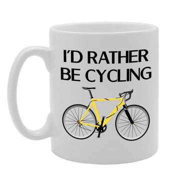 I'D Rather Be Cycling   Printed Tea Coffee Ceramic  Mg1191 - Funny Printed Coffee Mug - Great Gift Idea