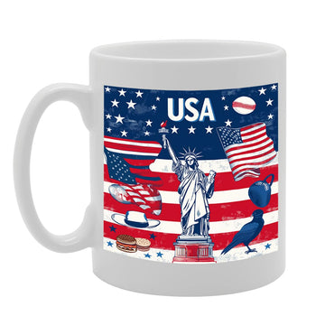 Various New York Usa Themed Ceramic  –   Coffee Tea Cup With Iconic New York Designs (Usa Mg6409) - Funny Printed Coffee Mug - Great Gift Idea