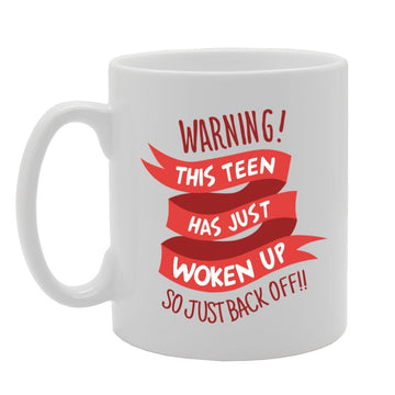 Warning! This Teen Jas Just Woken Up   Printed Tea Coffee Ceramic  Mg2827 - Funny Printed Coffee Mug - Great Gift Idea