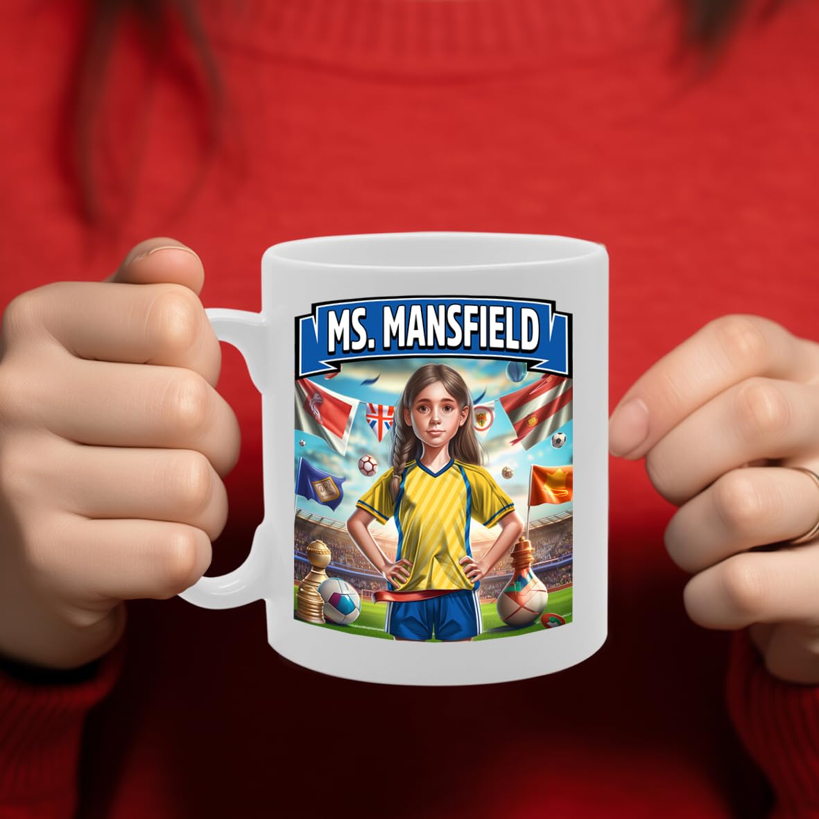 Ms Mansfield   Printed Tea Coffee Ceramic  For Footie Fan Ladies Girls Mg6384 - Funny Printed Coffee Mug - Great Gift Idea