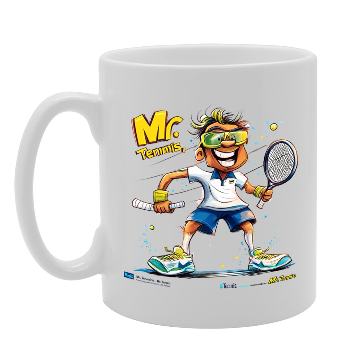11Oz Ceramic  Featuring Popular Sports Designs From Around The World – Ideal For Sports Fans And Enthusiasts (Tennis Mg6578 ) - Funny Printed Coffee Mug - Great Gift Idea