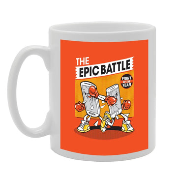 The Epic Battle Of Mobile Phone   Printed Tea Coffee Ceramic  Mg2805 - Funny Printed Coffee Mug - Great Gift Idea