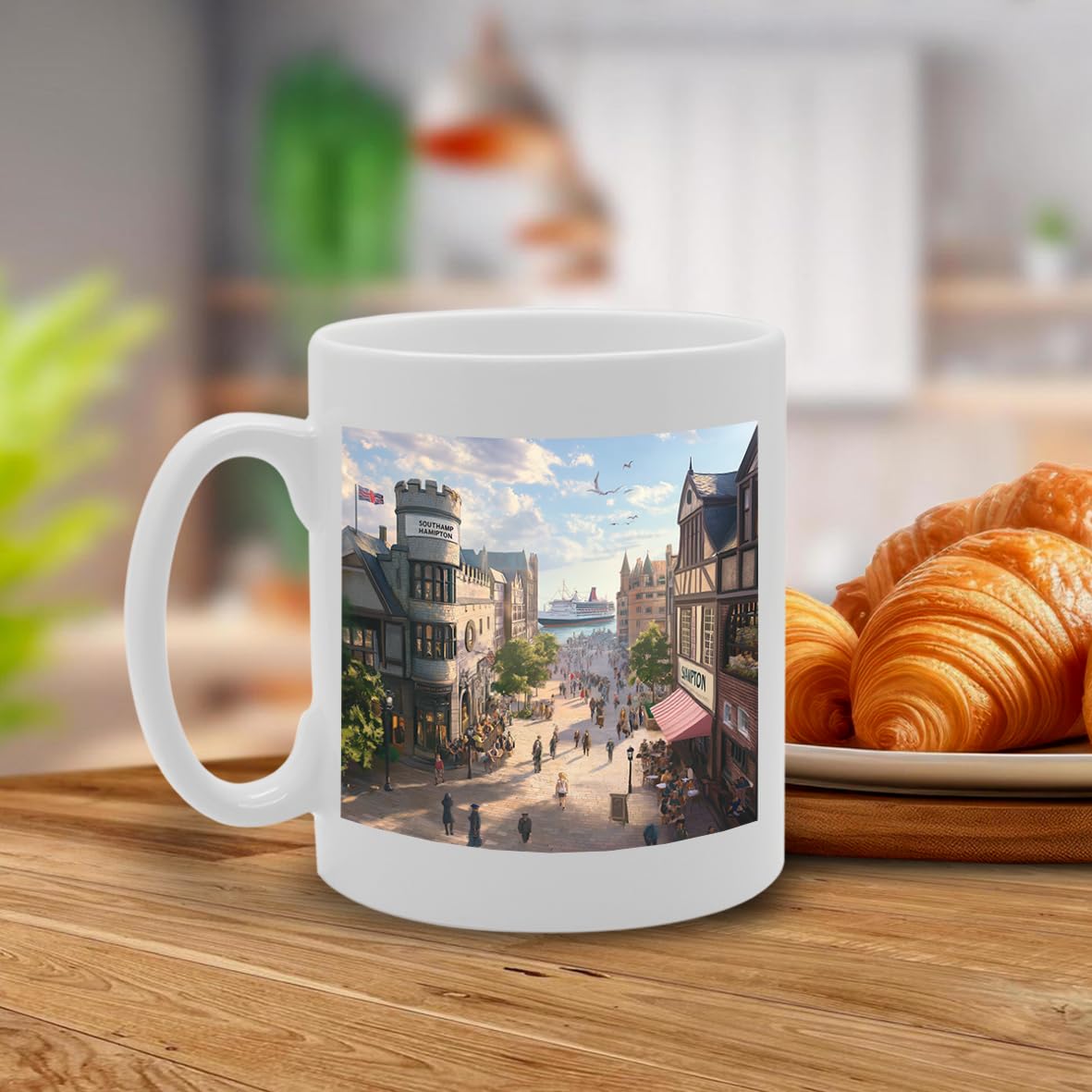 Printed Coffee Ceramic  Featuring Cities And Landmarks In United Kingdom (Southampton2) - Funny Printed Coffee Mug - Great Gift Idea
