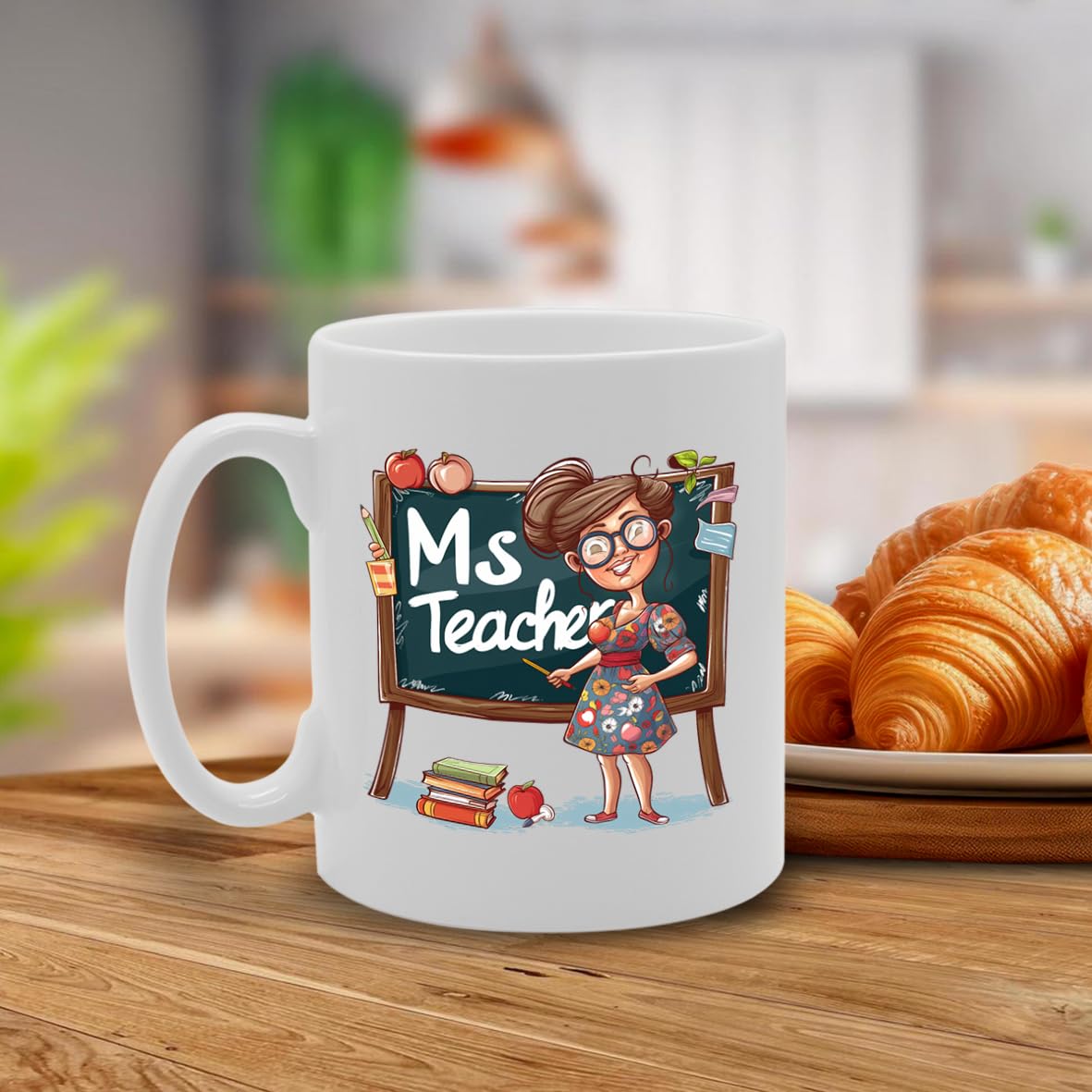 Ms Teacher Ceramic  - Ideal For Educators, Teachers, And Mentors - 11Oz Coffee  With Inspirational Design Mg6290 - Funny Printed Coffee Mug - Great Gift Idea