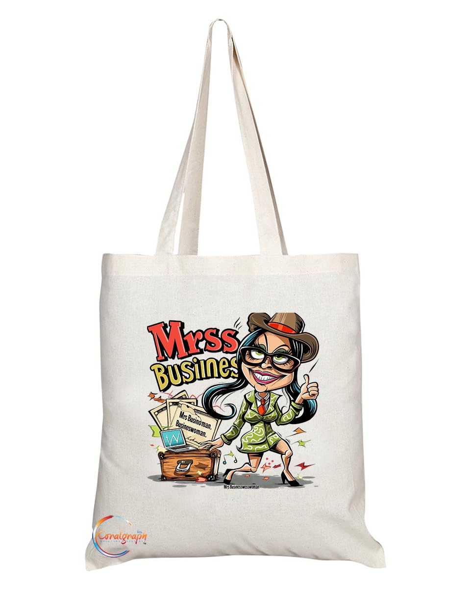 TB1865 Mrs Businesswoman Tote Bag - Great Gift for Female Business Professionals, Entrepreneurs, Executives - Durable, Stylish, Eco-Friendly, Reusable, Spacious, and Lightweight