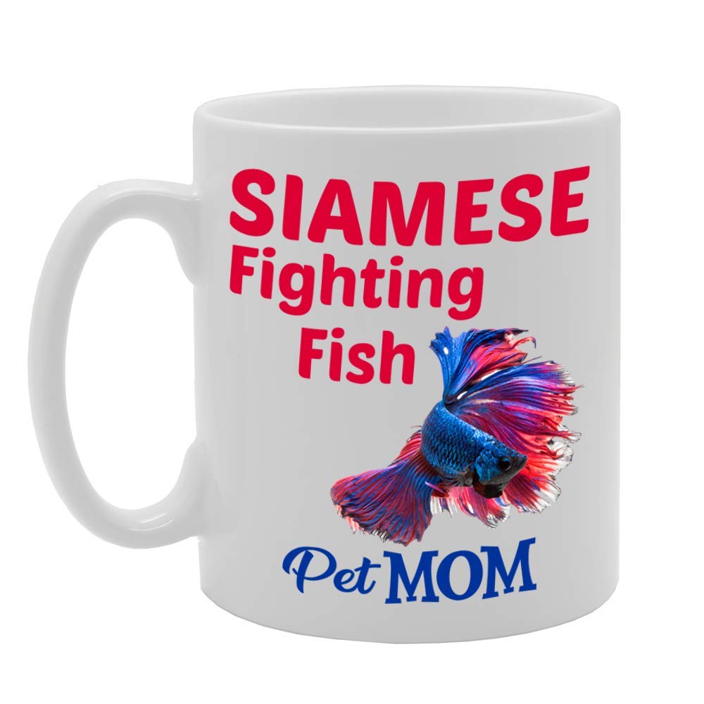 Pet Mom Siamese Fighting Fish   Printed Tea Coffee Ceramic  Mg4607 - Funny Printed Coffee Mug - Great Gift Idea