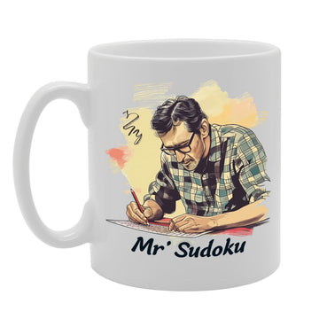 Mr Sudoku  - Ideal For Puzzle Enthusiasts And Brain Teaser Lovers, 11Oz Ceramic Coffee  For Sudoku Fans And Logic Puzzle Solvers Mg5982 - Funny Printed Coffee Mug - Great Gift Idea