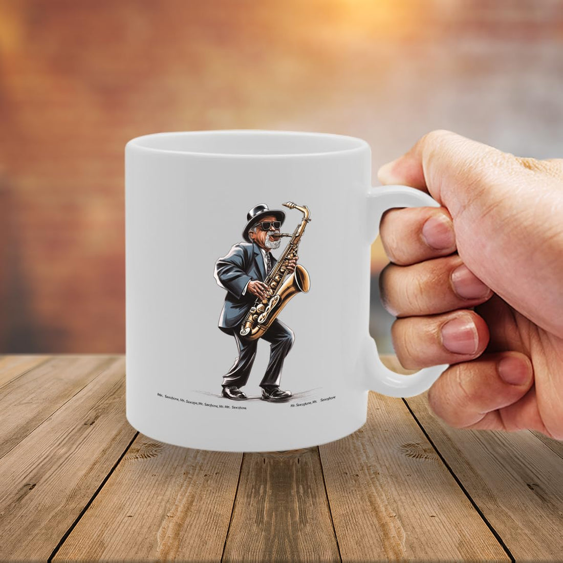 11Oz Ceramic  Featuring Saxophone Mg6587 –  For Musicians And Music Lovers - Funny Printed Coffee Mug - Great Gift Idea