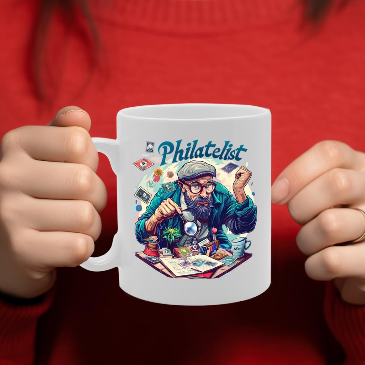 Mr Philatelist  - Ideal For Stamp Collectors And Philately Enthusiasts, 11Oz Ceramic Coffee  For Hobbyists And Postal History Lovers Mg5936 - Funny Printed Coffee Mug - Great Gift Idea