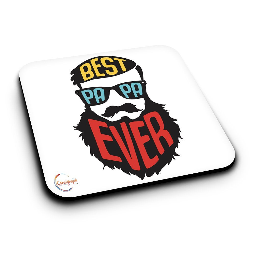 ER316 BPE Best Papa Ever Novelty Present Gift Printed MDF Wooden Coaster