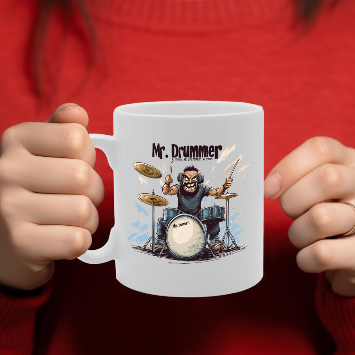 11Oz Ceramic  Mg6554 Featuring Mr Drummer – For Musicians And Music Lovers - Funny Printed Coffee Mug - Great Gift Idea