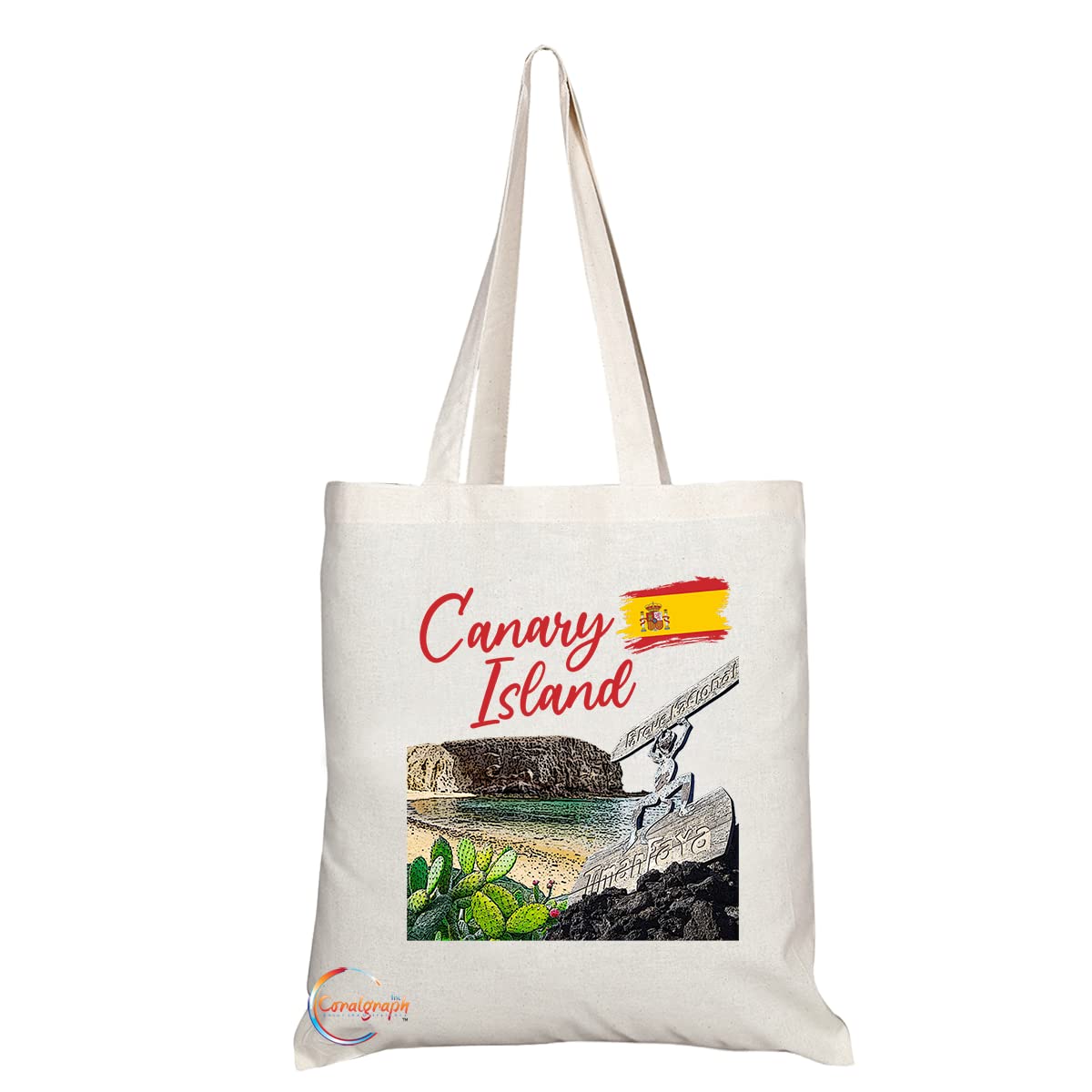 TB1543 Canary Island Spain - A Novelty Present Gift Printed Eco-Friendly Stylish Long Handled Tote Shoulder Bag