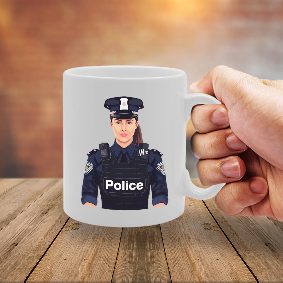 Mrs Police  - Ideal For Policewomen And Law Enforcement Officers, 11Oz Ceramic Coffee  For Female Officers And Justice Advocates Mg5934 - Funny Printed Coffee Mug - Great Gift Idea