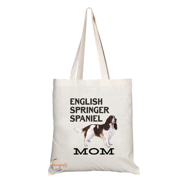 TB586 ENGLISH SPRINGER SPANIEL MOM Novelty Present Gift Printed Eco-Friendly Stylish Long Handled Tote Shoulder Bag