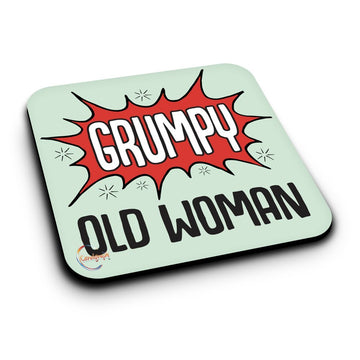 ER287 Grumpy Old Woman Novelty Present Gift Printed MDF Wooden Coaster