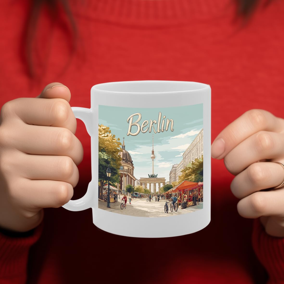 11Oz Dishwasher-Safe Ceramic  Featuring Popular Cities & Capitals From Europe And Around The World (Berlin) - Funny Printed Coffee Mug - Great Gift Idea