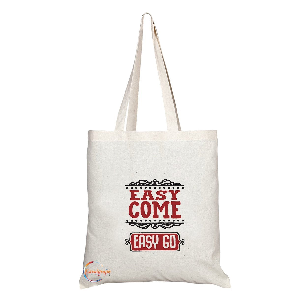 TB127 EASY COME EASY GO Novelty Present Gift Printed Eco-Friendly Stylish Long Handled Tote Shoulder Bag