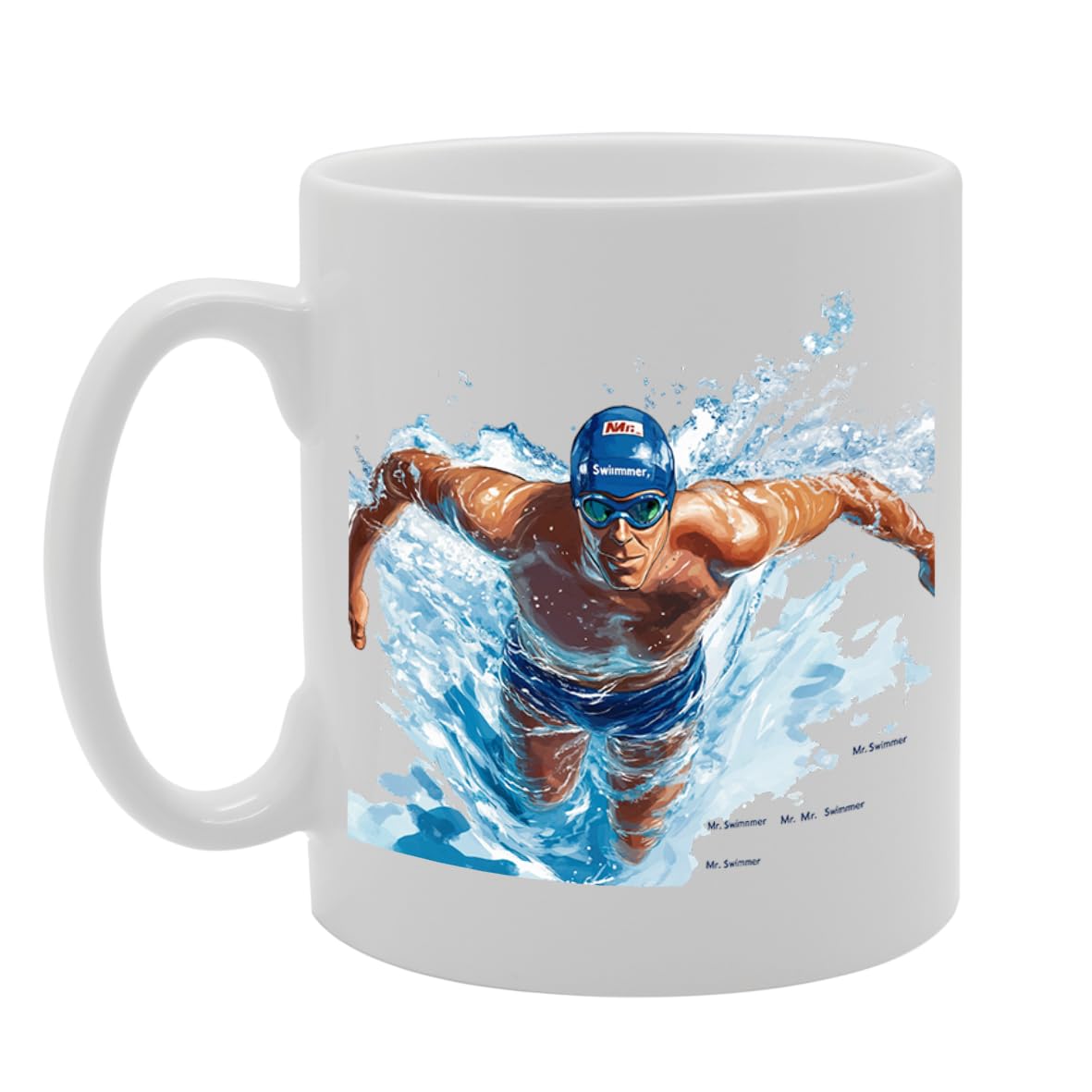 11Oz Ceramic  Featuring Popular Sports Designs From Around The World – Ideal For Sports Fans And Enthusiasts (Swimmer Mg6575) - Funny Printed Coffee Mug - Great Gift Idea