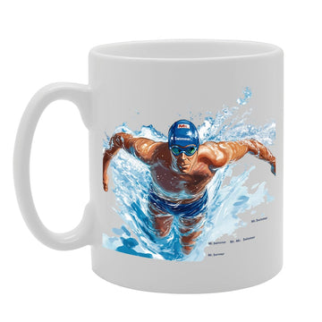 11Oz Ceramic  Featuring Popular Sports Designs From Around The World – Ideal For Sports Fans And Enthusiasts (Swimmer Mg6575) - Funny Printed Coffee Mug - Great Gift Idea