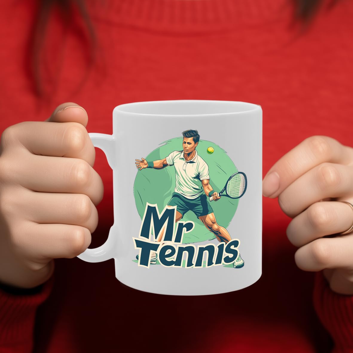 Mr Tennis  - Ideal For Tennis Players And Fans, 11Oz Ceramic Coffee  For Court Enthusiasts And Sports Lovers Mg5933 - Funny Printed Coffee Mug - Great Gift Idea