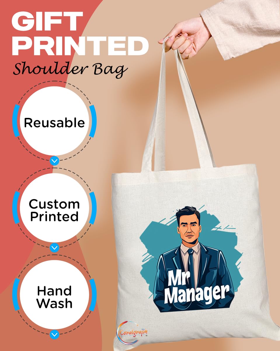 TB1753 Mr Manager Tote Bag - Great for Managers, Team Leaders, Supervisors - Sustainable, Stylish, Long Handled, Durable and Reusable