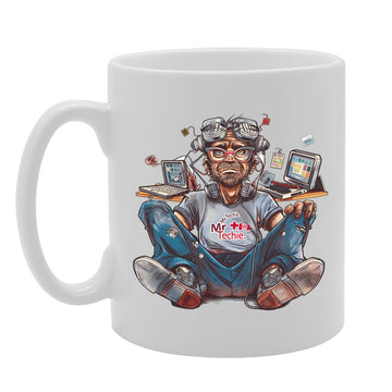 Mr Techie Souvenir  – Depicting A Man Who Embodies Tech Savvy And Innovation – Memory Keepsake For Technology Enthusiasts – Mr Techie Memorabilia Mg6251 - Funny Printed Coffee Mug - Great Gift Idea