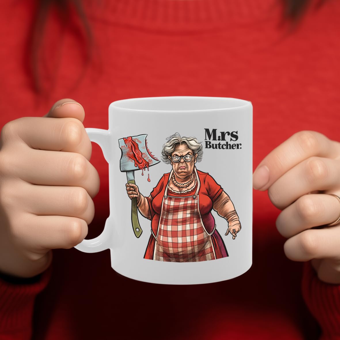 Mrs Butcher  - Ideal For Butchers And Meat Enthusiasts, 11Oz Ceramic Coffee  For Culinary Professionals And Meat Lovers Mg5997 - Funny Printed Coffee Mug - Great Gift Idea