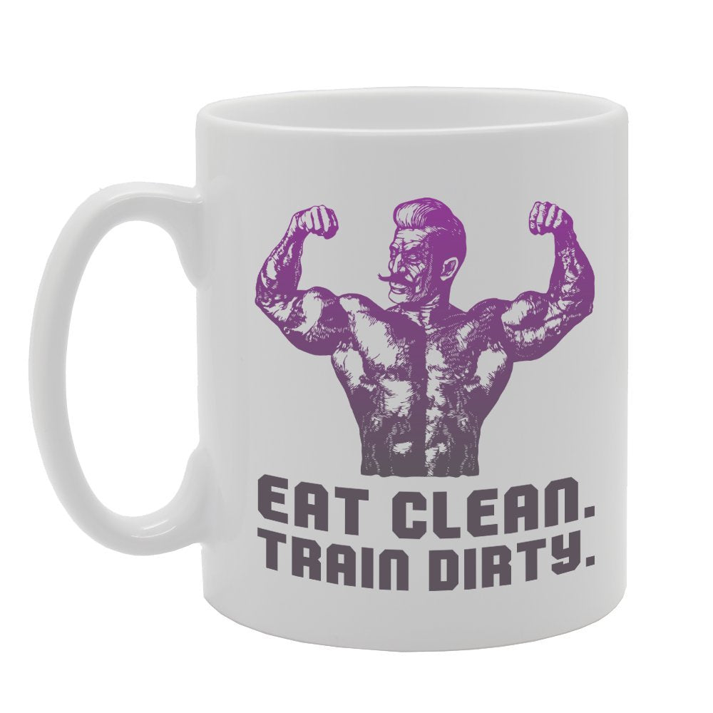 Eat Clean Train Dirty   Printed Tea Coffee Ceramic  Mg3474 - Funny Printed Coffee Mug - Great Gift Idea