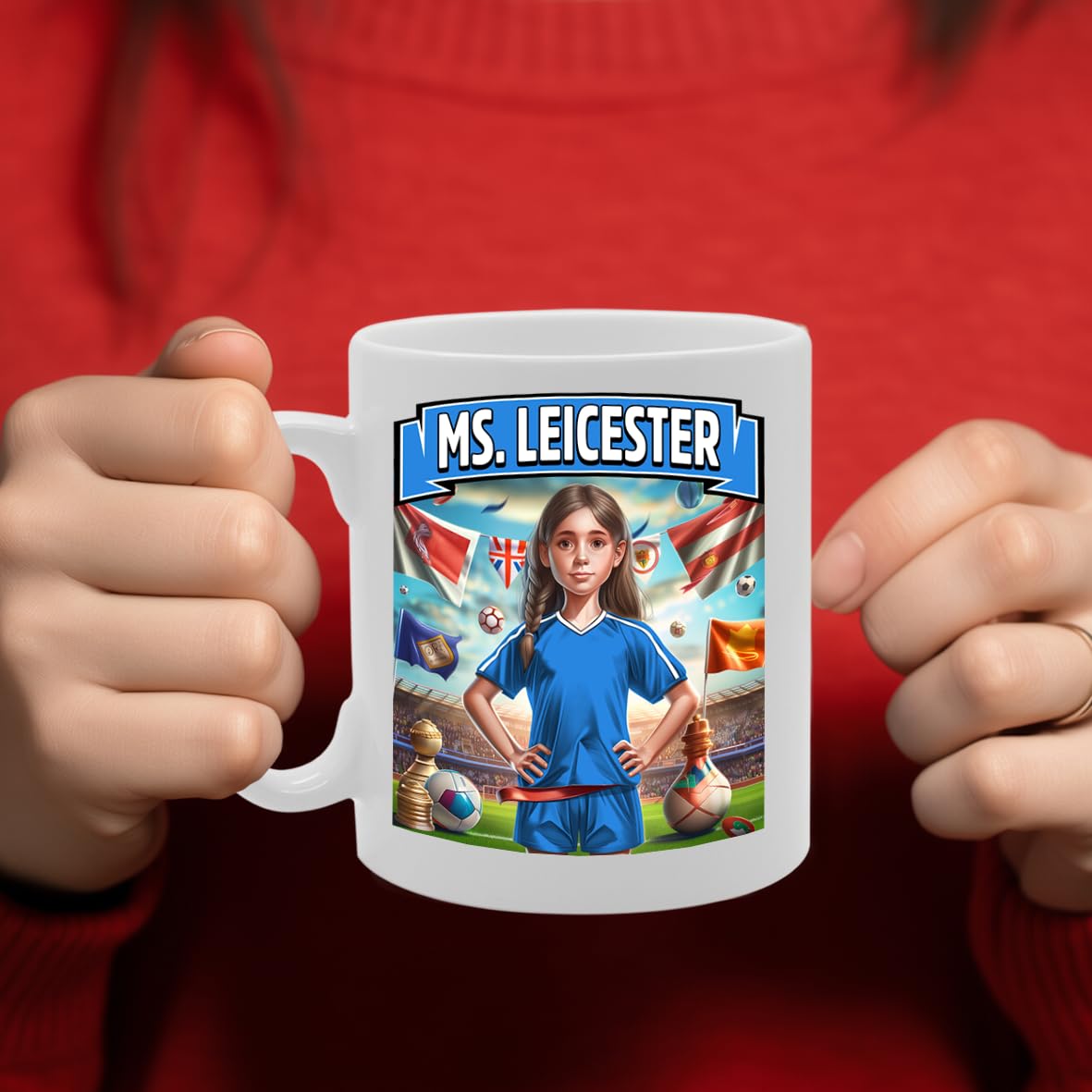 Ms Leicester   Printed Tea Coffee Ceramic  For Footie Fan Ladies Girls Mg6384 - Funny Printed Coffee Mug - Great Gift Idea