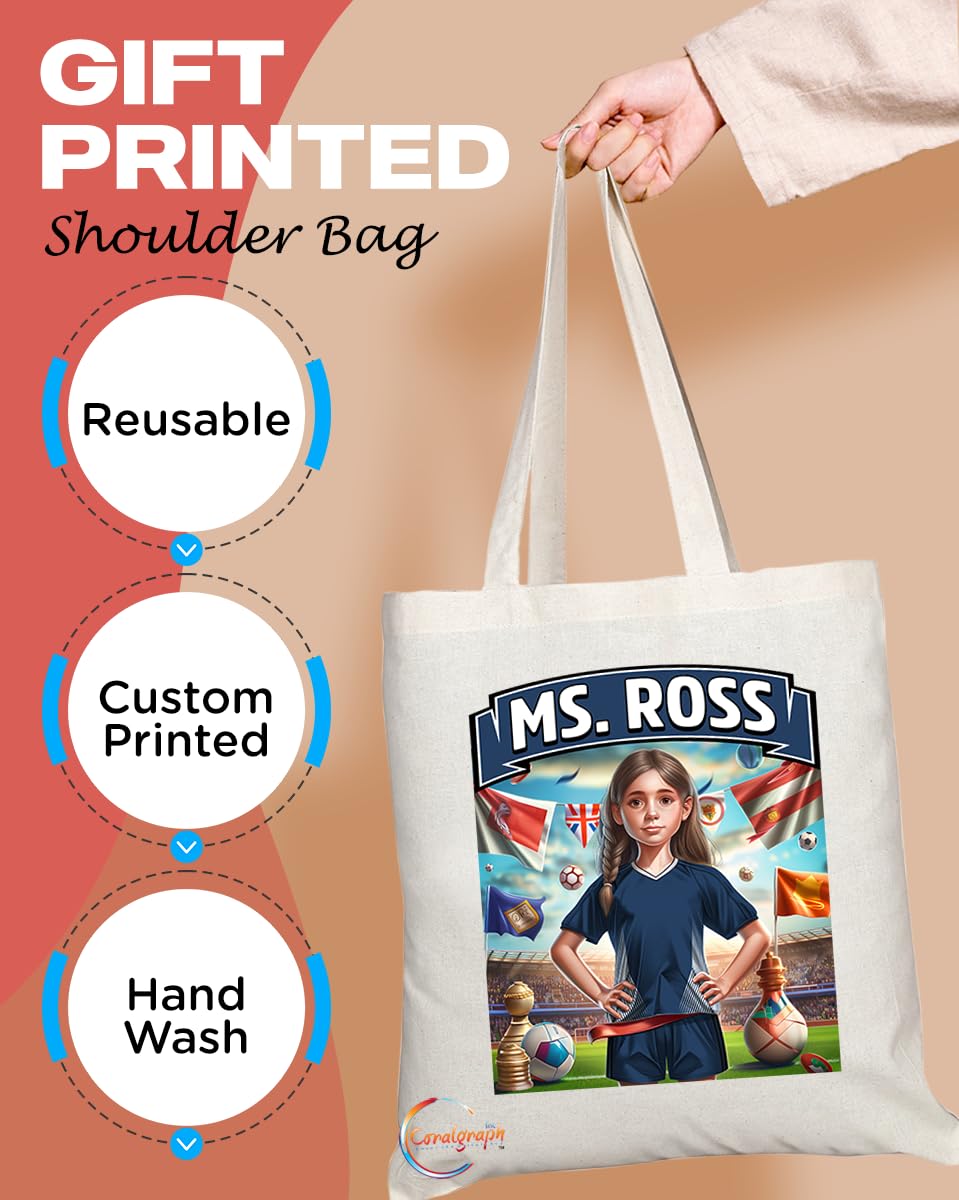 TB1698 Ms Ross Footie Fan Lady Girl Tote Bag - Eco-Friendly, Stylish, Long Handled, Perfect Novelty Gift by