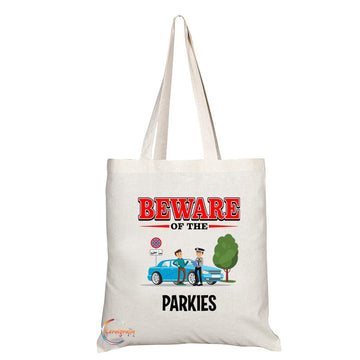 TB844 Beware of the Parkies Novelty Present Gift Printed Eco-Friendly Stylish Long Handled Tote Shoulder Bag
