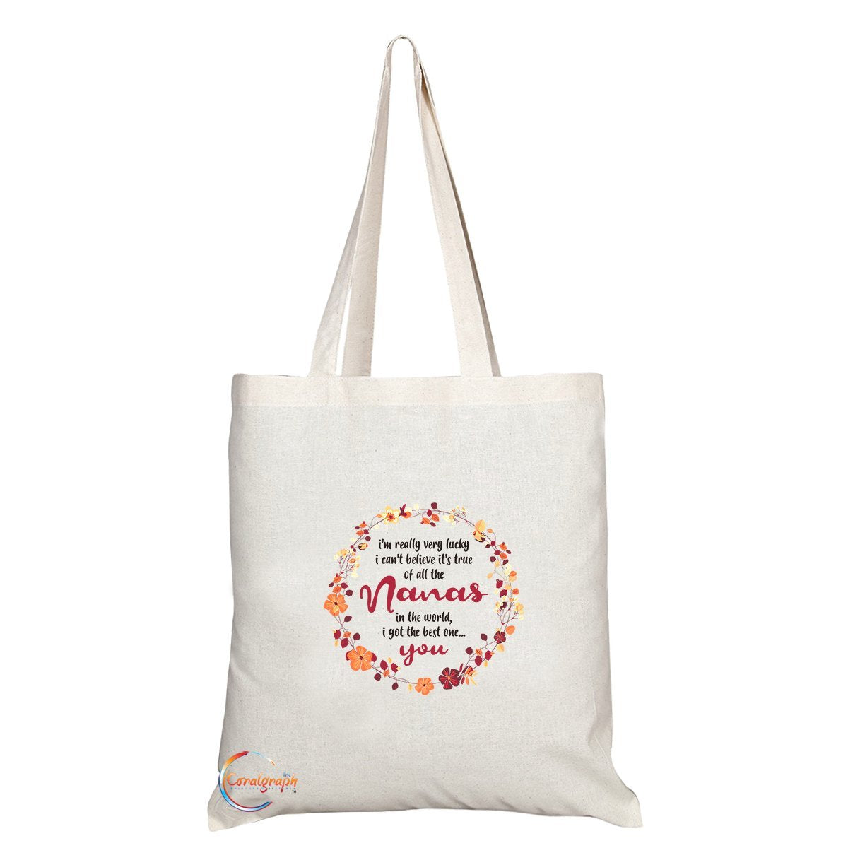 TB241 I Can’t Believe It’s True of All The Nanas in The World, I Got The Best One Novelty Present Gift Printed Eco-Friendly Stylish Long Handled Tote Shoulder Bag