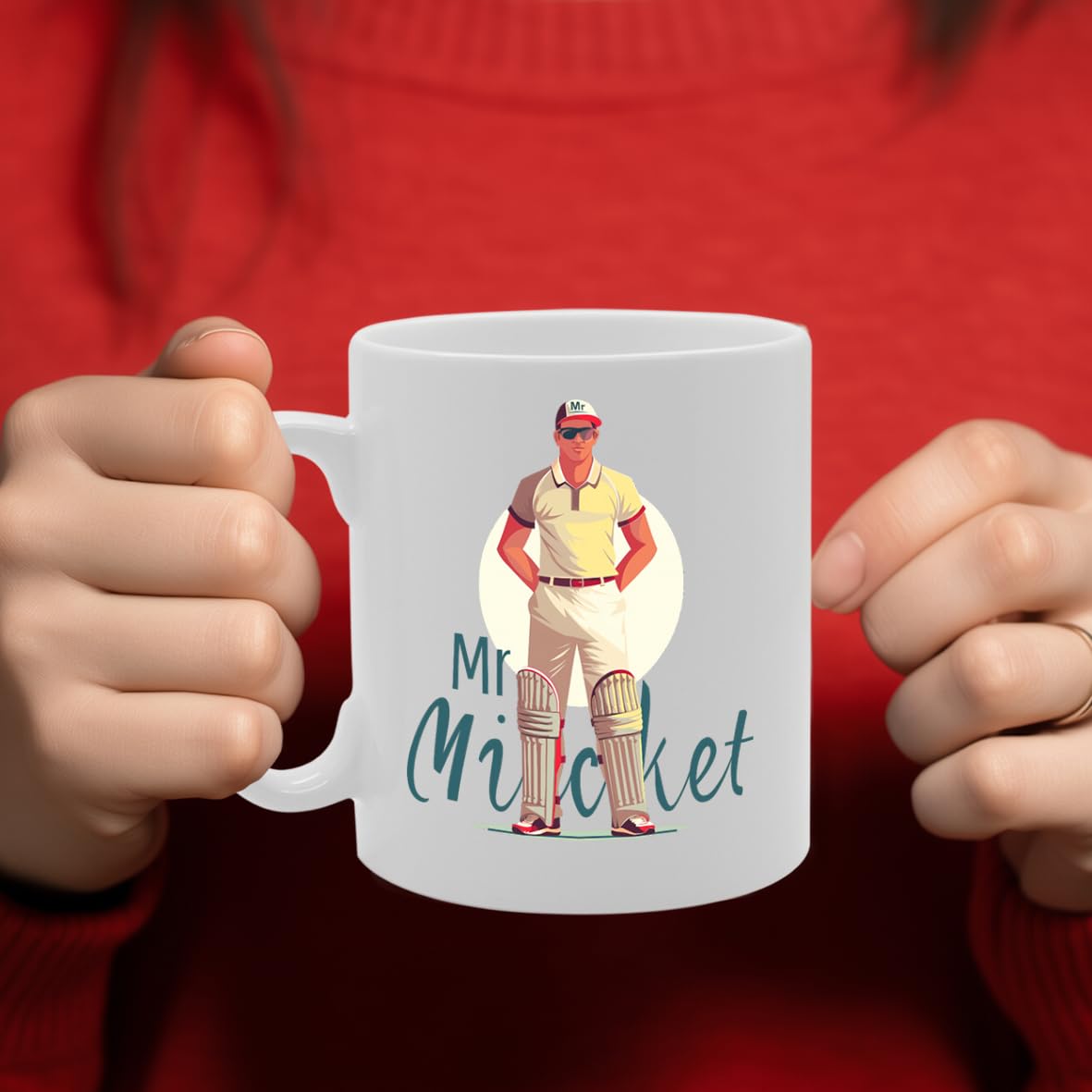 Mr Cricket  - Ideal For Cricket Players And Fans, 11Oz Ceramic Coffee  For Sports Enthusiasts Mg5911 - Funny Printed Coffee Mug - Great Gift Idea