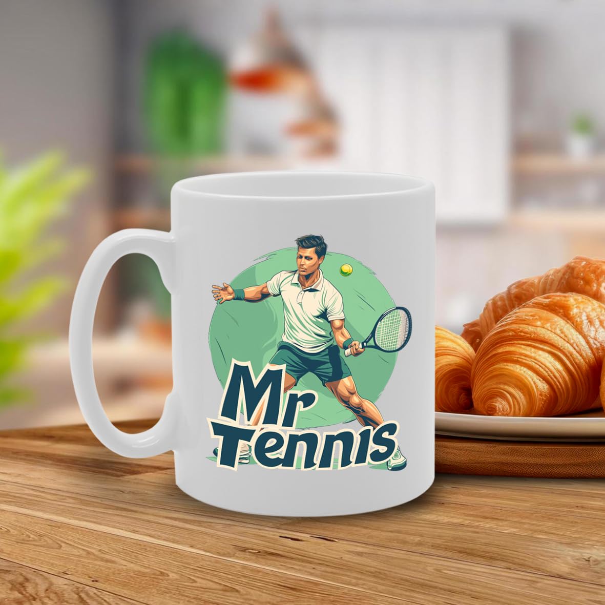 Mr Tennis  - Ideal For Tennis Players And Fans, 11Oz Ceramic Coffee  For Court Enthusiasts And Sports Lovers Mg5933 - Funny Printed Coffee Mug - Great Gift Idea